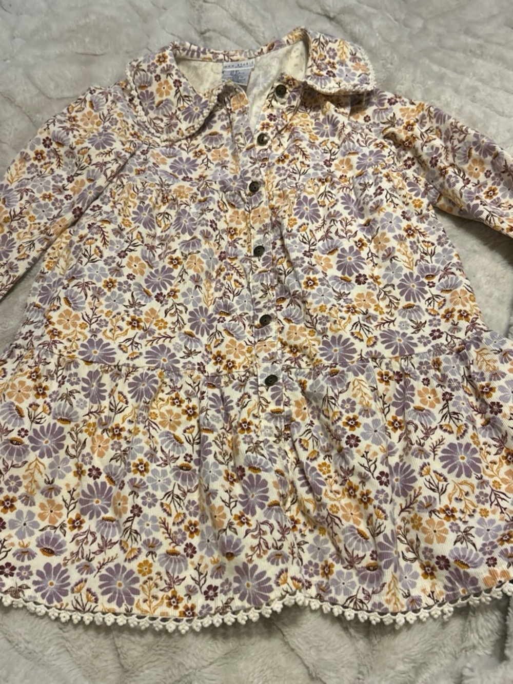 Max Studio Girls Floral Dress in Lavender and Mustard